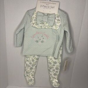 Catherine Malandrino Baby Girl Quilted Floral 3 Piece Set Grandmas Sweetie 6-9M